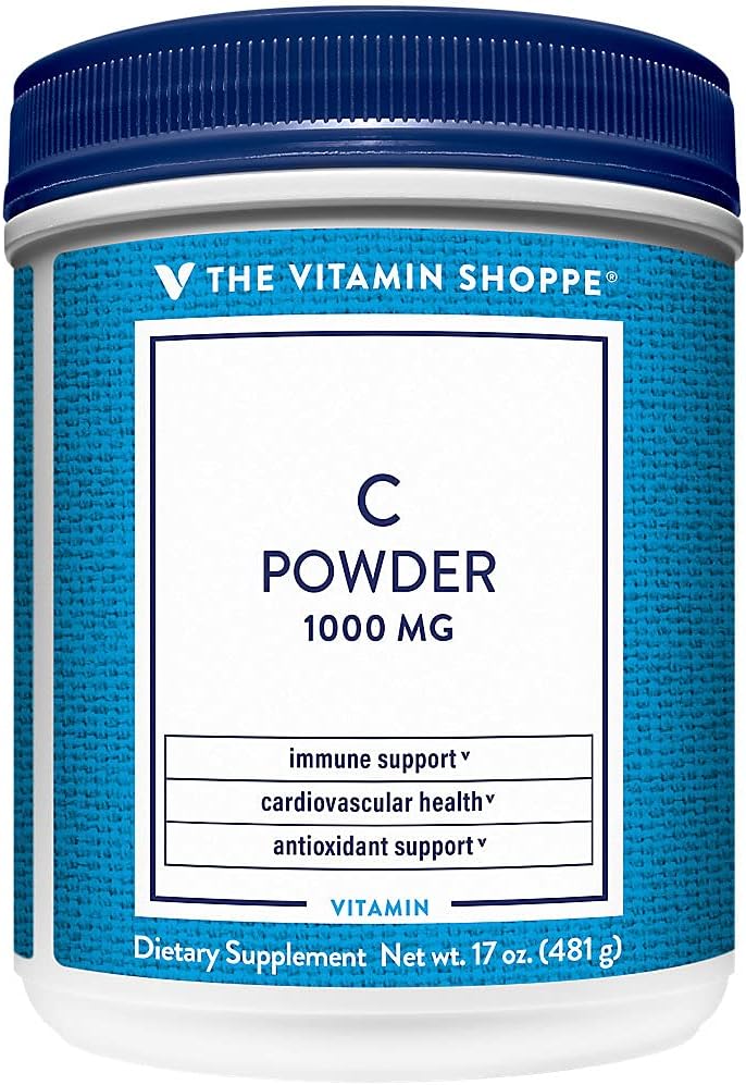 ויטמין Shoppe ויטמין C אבקת 1000MG, Antioxidant כי תומך Immune ו Cardiovascular בריאות (17 אבקת Ounces)