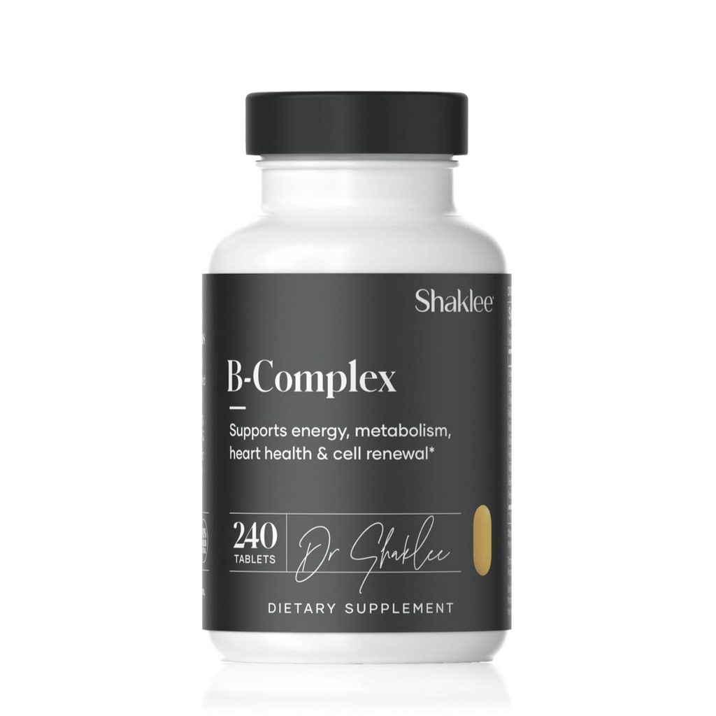Shaklee - B-Complex- The Ultimate Energy Boost with Patented Bioactivated Absorption SystemTM - ויטמין B לשיפור ה- Well-Being - תומך באנרגיה, Cardiovascular ו- Brain Health - 240 טבליות