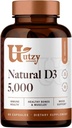 Utzy Naturals D35,000 IU | ויטמין D Cholecalciferol | Made in USA | 3rd Party Tested | 60 קפסולות