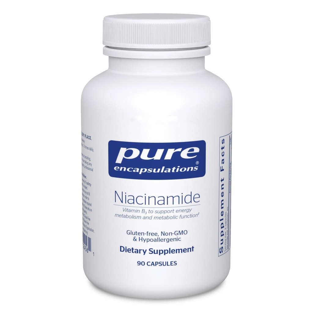 Pure Encapsulations Niacinamide | ויטמין B3 כדי לתמוך במטבוליזם אנרגיה, ניידות משותפת ותפקוד מטאבולי *