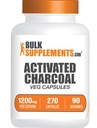BulkSupplements.com Actived Charcoal קפסולות - קוקוס Charcoal, מופעל Charcoal עבור Kidney תמיכה, מופעל Charcoal Pills - טבעוני, 3 קפסולות לשרת (1200 מ"ג), 270 קפסולות Veg