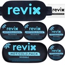 REVIX Ice Packs for Injuries Reusable, 5-Piece Set Hot and Cold Gel Ice Pack for Joints, השרירים, Post-Workout Recovery, אדים מכווננים וגמיים לברך, Back, Arms וצוואר