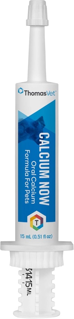 Thomas Pet Calcium Now - Fast-Absorbing, Oral Calcium תוסף עבור כלבים וחתולים - עבור Whelping, Queening, Nursing & Calcium Deficiency - 15 mL (0.51 floz)