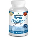 40-in-1 Brain Booster תוסף עבור Focus, Memory, Clarity, Energy | ויטמינים מתקדמים פלוס eBook | עבור גברים ונשים, תמיכה פונקציונלית קוגניטיבית Nootropic עם DMAE, Mind Health Formula | 60 קפסולות