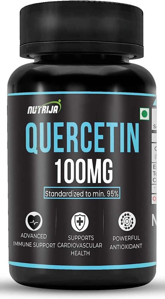 Quercetin 100 מ"ג קפסולות - סטנדרטית ל-95% | תוספת גבוהה וזמינות ביולוגית | Natural Bio-flavonoids & Powerful Anti-Oxidants (30 קפסולות)