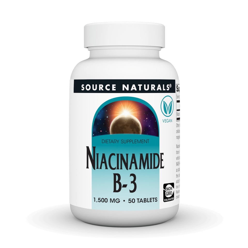 מקור Naturals Niacinamide B-3, 1500 מ"ג תוספת - 50 טבליות
