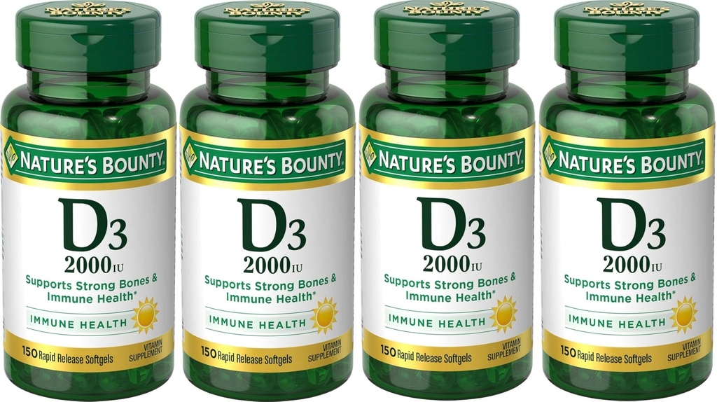 ויטמין D3 2000 IU Softgels 150 ea (Pack of 4)