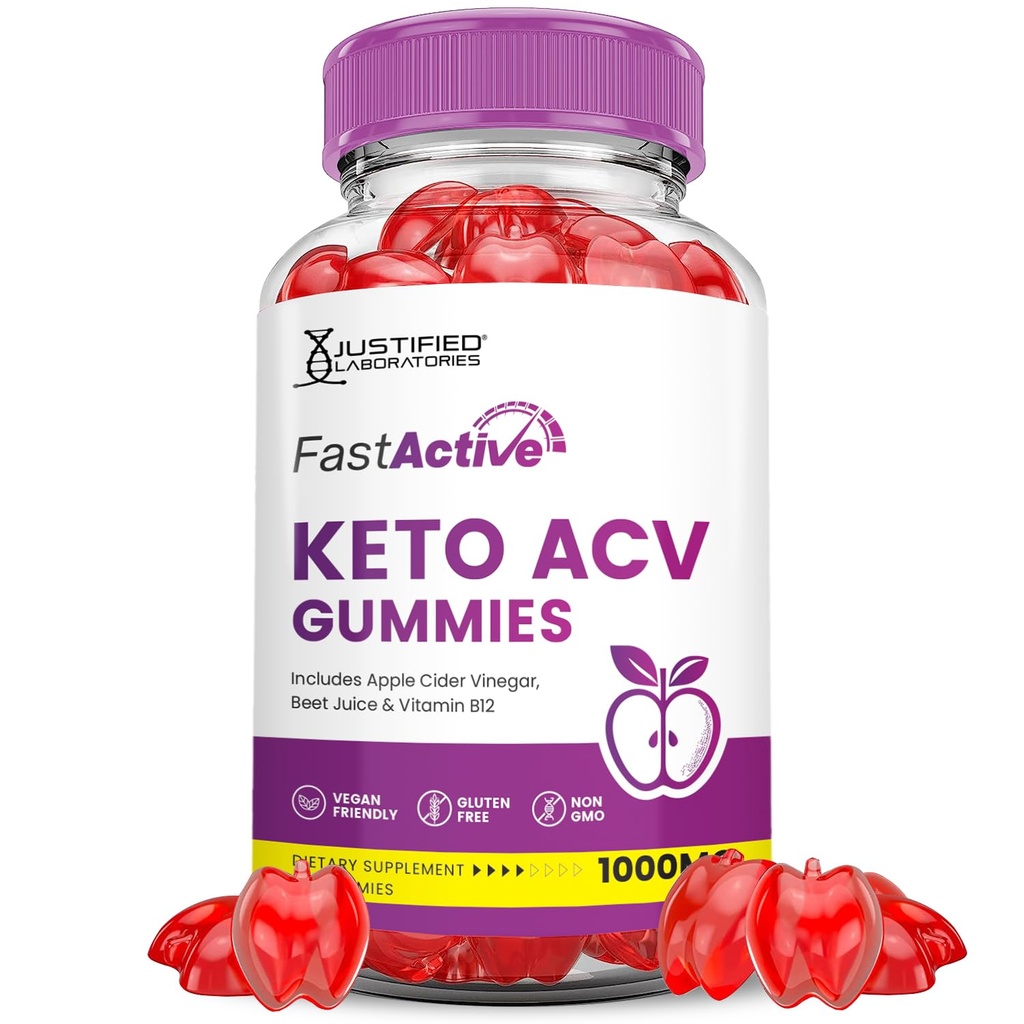 Fast Active Keto ACV Gummies Advanced Formula 1000MG Fastactive Keto Gummies Apple Cider Vinegar פורמולה עם אבקת מיץ Pomegranate B12 טבעוני non GMO 60 מסטיק
