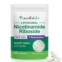 NAD Nicotinamide Riboside Resveratrol 900mg, NAD תוספת תמיכה סלולרית בריאות, Anti-Aging, Energy, Focus - 80 קפסולות
