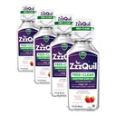 ZzzQuil, Nighttime Sleep Aid נוזלי, ללא אלכוהול & A מלאכותי Dyes, 50 מ"ג Diphenhydramine HCl, No1 Sleep Aid Brand, Fall Asleep Fast, Non-Habit Forming, Soothing Berry Flavor, 12 FL OZ (Pack of 4)
