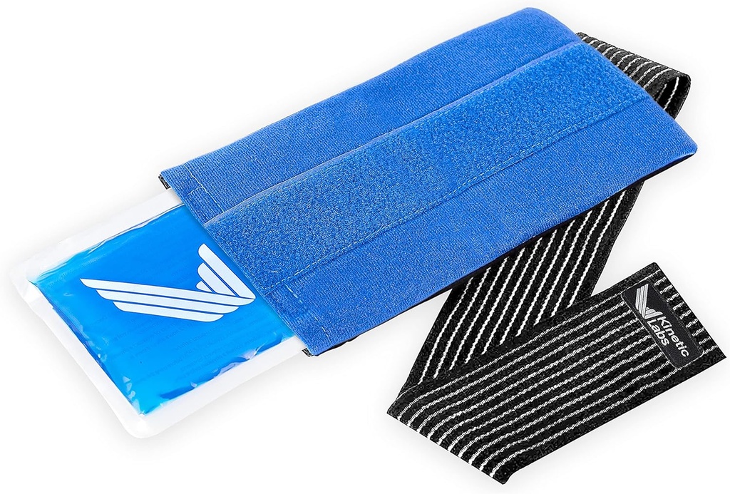 Reusable Ice Pack for Injuries with Wrap by Kinetic Labs - Hot and Cold Pack for Injuries with ED - Ice Wrap for hip Back Shoulder Neck Head Surgery (Large)