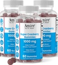 עמיר על ידי ד"ר Awan Super Cranberry Gummies, Helps Support Urinary Tract Health, Helps Boosts Immune Function, Gelatin-Free Cranberry Chews for Men & Women, 180ct, 90-Day Supply.