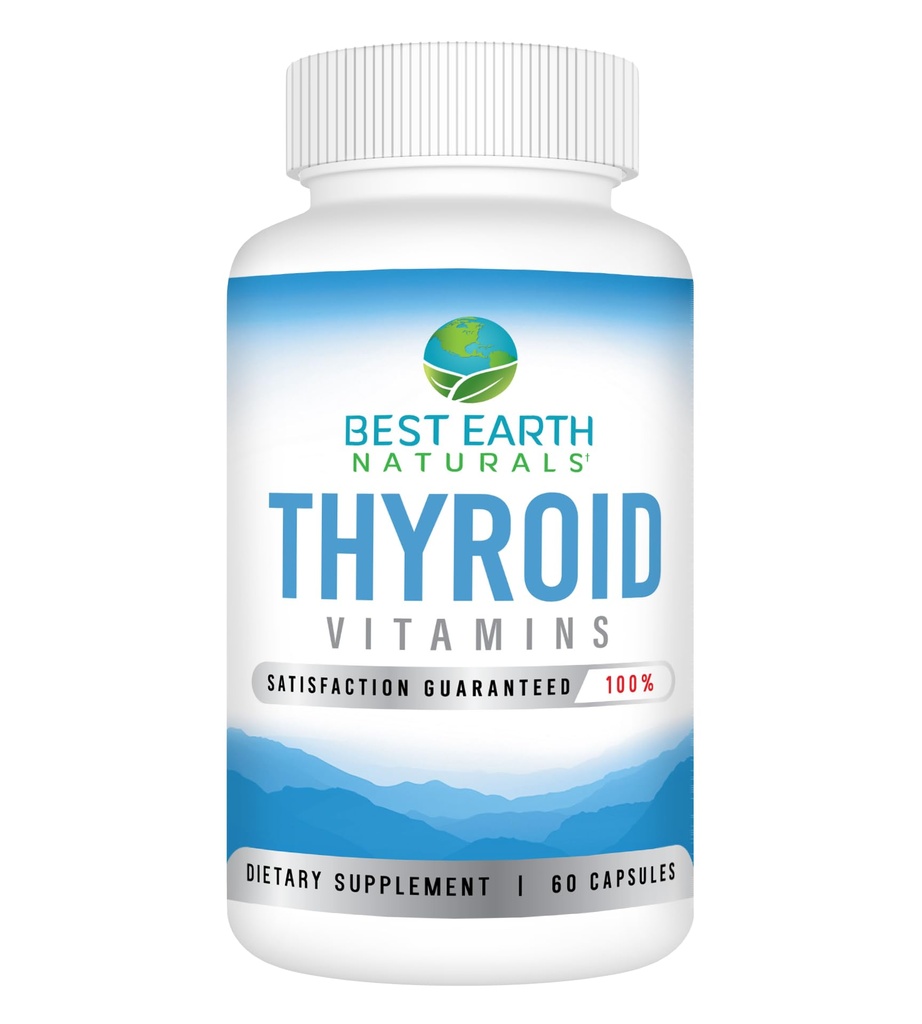 Best Earth Naturals Thyroid תומך תוספת לנשים וגברים - 60 קפסולות