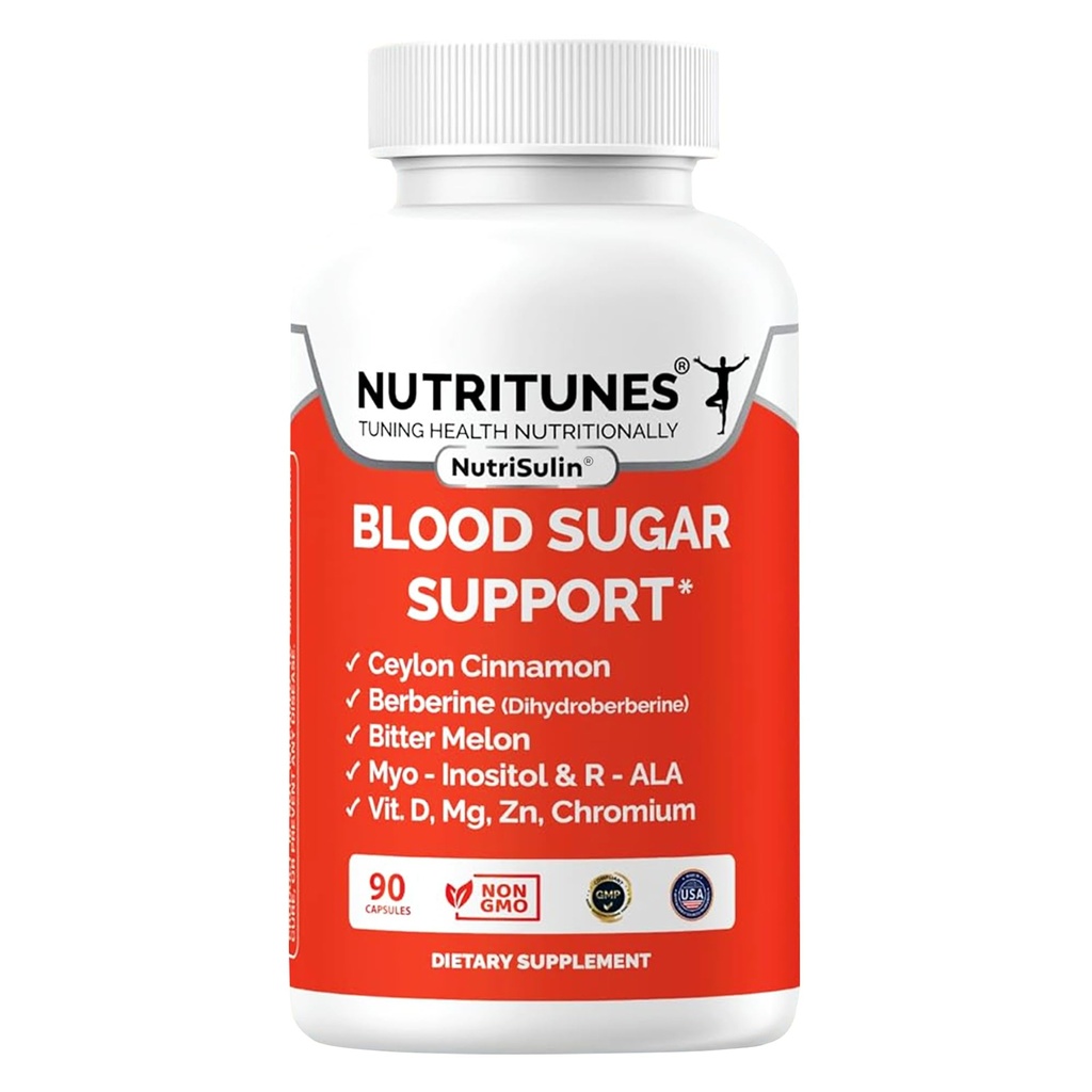 Blood Sugar Complex with Berberine, Ceylon Cinnamon, Panax Geneseng & Chromium - תומך במטבוליזם סוכר בריא - 90 תוספי תזונה