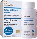 XtendLife Total Balance Men's Multivitamin for Immune, Heart, Digestive & cell Health - תמיכה יומית - 70+ חומרים מזינים ומינרלים - 30 יום אספקה