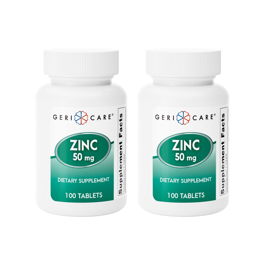 Zinc Sulfate Tablet 50mg על ידי Geri-Care | תוספי תזונה | 100 Countבק, 2Pack