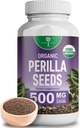אורגני Perilla Seed לחלץ עם 9% Rosmarinic Acid - USDA Certified - Allergy Relief, Respiratory ו- Immunity Booster-Th Cytokines, באופן טבעי Occurring Luteolin - 500 מ"ג 90 קפסולות
