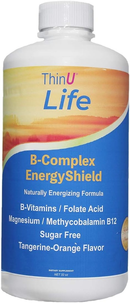 EnergyShield נוזלי B-Vitamin Complex, 32 oz, All B theוויטמינים שאתה צריך, Anti-Stress, Immunity, Immune System Support, Energy, Folate, Niacin, Blood Support