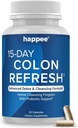 Happee Colony Cleanser & Detox for Weight Loss Support - 15 Day Colony Cleanse Pills & Gut Support Probiotics Men - Fast Natural Laxatives Constipation Relief