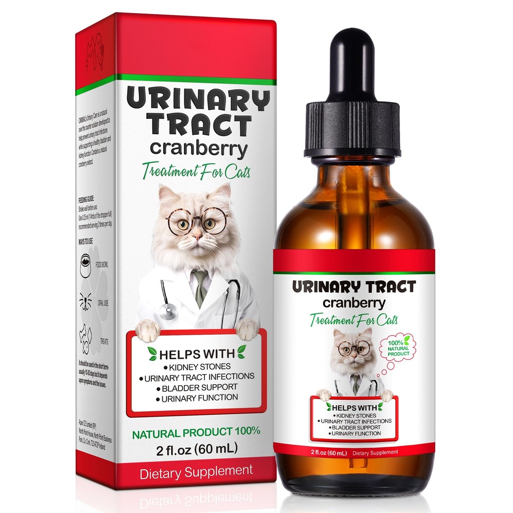 Feline Urinary Tract Health, Cat UTI Remedy, Natural Herbal תוסף 2 fl oz, תמיכה טיפול רגיל לבריאות שתן