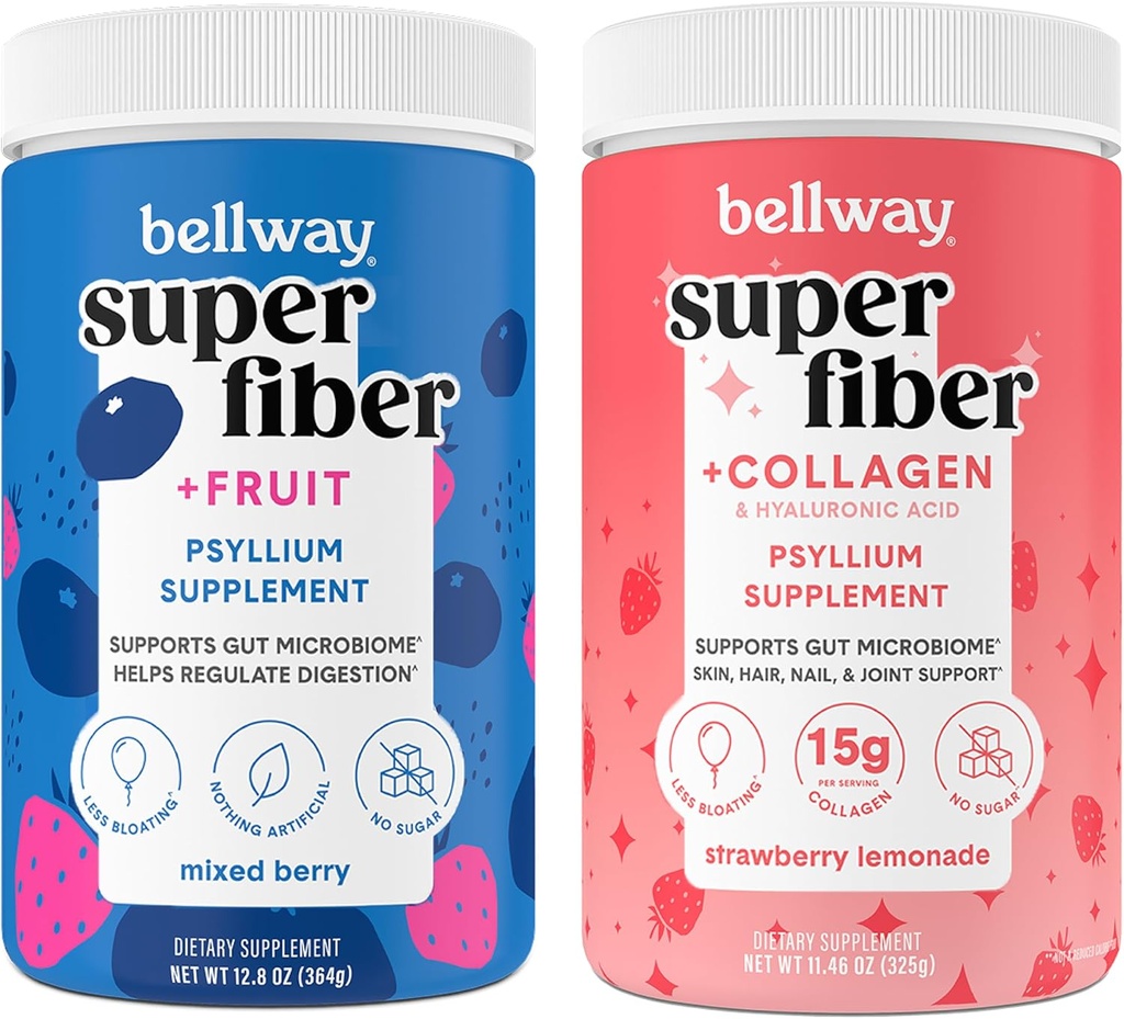 Bellway Super סיבים אבקה + פירות, מעורב ברי סופר סיבים אבקת + קולגן, Strawberry Lemonade