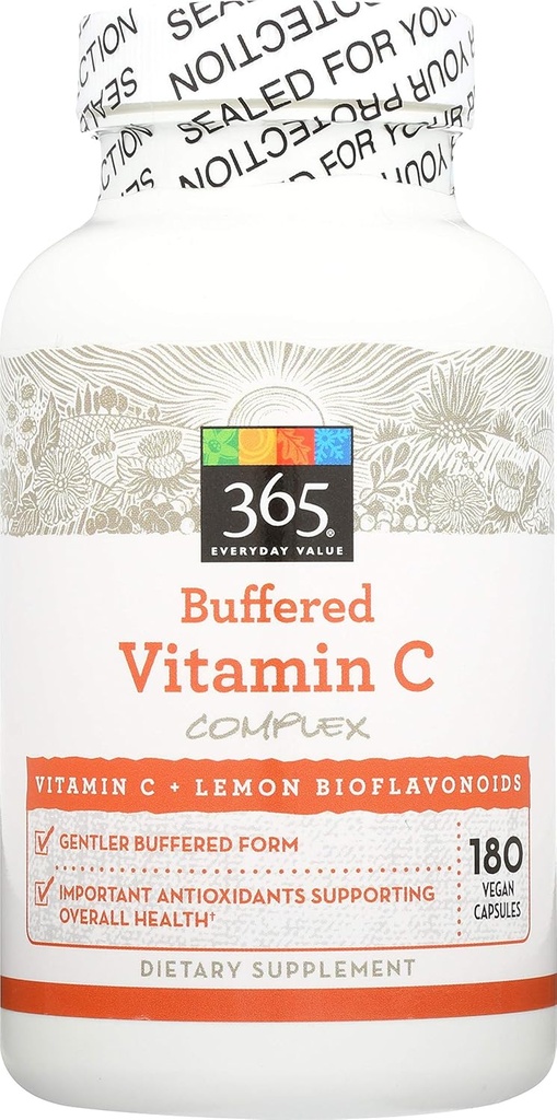 365 על ידי Whole Foods Market, ויטמין C עם Bioflavonoids 500 מ"ג, 180 הרוזן