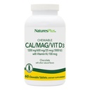 NaturesPlus Cal / Magic / VIT D3 עם ויטמין K2-60 טבליות Chewable - Calcium, Magnesium, ויטמין D3 & K2 Bone בריאות תמיכה - 30 משרתים