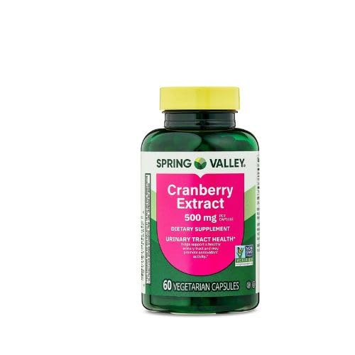 Spring Valley Cranberry לחלץ קפסולות צמחוניות, 500 מ"ג, 60 Count + Dri Store Sticker.