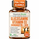 Glucosamine Chondroitin עם ויטמין D3 2000IU - FSA Eligible Joint Supplements for Men & Women - Joint Health, Hair Skin Nails, Bone Health & Comfort עם MSM, Vit D, Bromelain & Boswellia - 120 Tabs