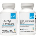 XYMOgen DHEA 10 מ"ג (60 טבליות) + S Acet Glutyl Glutathione (60 קפסולות) 2Piece Bundle - Micronized DHEA + העליון Absorption Acetylated Glutathione כדי לתמוך הזדקנות בריאה