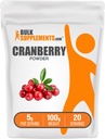אבקת BulkSupplements.com Cranberry - תוספי Cranberry לנשים וגברים, Air Dried Cranberries - Un Sweetened & Gluten Free, 5g לשרת, 100g (3.5 oz) (Pack of 1)