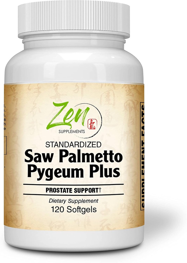 Saw Palmetto & Pygeum Plus - Prostate Support Supplement for Prostate & Urinary Tract Health כולל Frequent Urination, Beta-Sitosterol תומך ב- DHT Blocker למניעת נשירת שיער 120-Softgel
