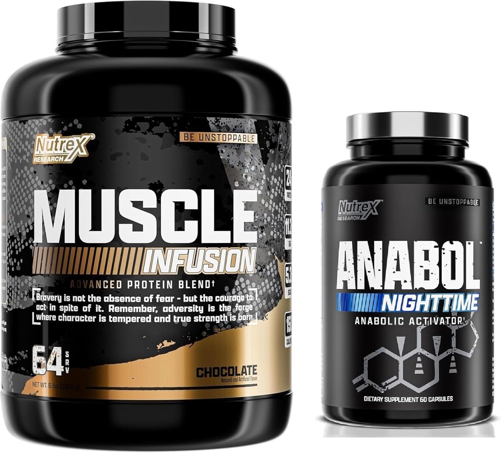 Nutrex מחקר Whey חלבון אבקת, שוקולד Anabol PM Nighttime שריר בונה & Sleep Aid