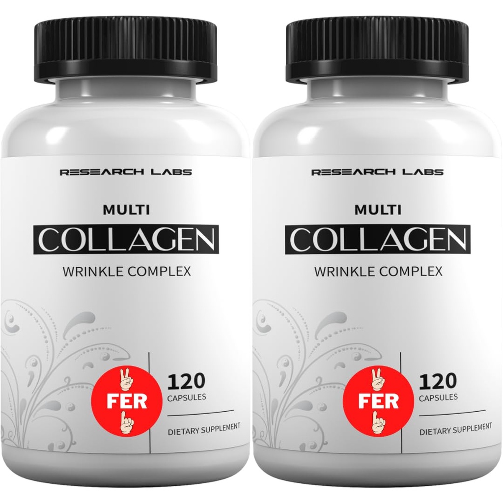 מעבדות מחקר 2 עבור 1 פרס 240 גלולות Collagen - 6000 מ"ג ליום. Grass Fed Anti-Aging תמיכה עבור Skin, Joints, Tendons, Bones, Hair and Nails. פליאו ידידותי שיתוף פעולה עם אבקת פפטים ...