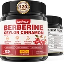 ברברין תוסף אורגני 1500 מ"ג עם Ceylon Cinnamon Bitter Melon, Liposomal Berberine HCL Complex Supplements, Immune & Digestive Support - Non-GMO, אורגני, טבעוני בקפסולות 120Ctss