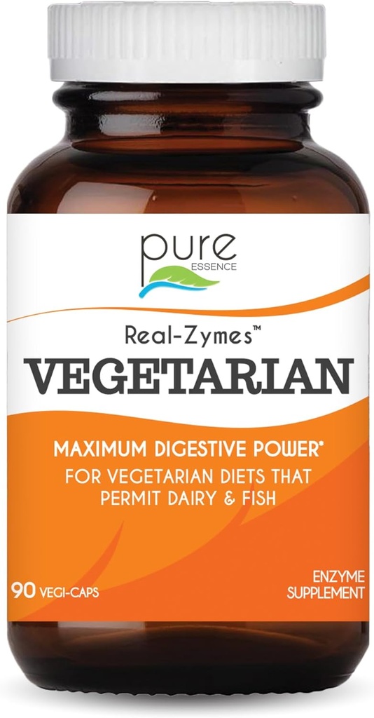 Real-ZymesTM Vegetarian Digestive Enzymes עם Probiotics for Better Digestion - תמיכה טבעית להקלה של Bloating, Gas, Belching, Diarrhea, Constipation, IBS, וכו ' - 90 Caps Caps
