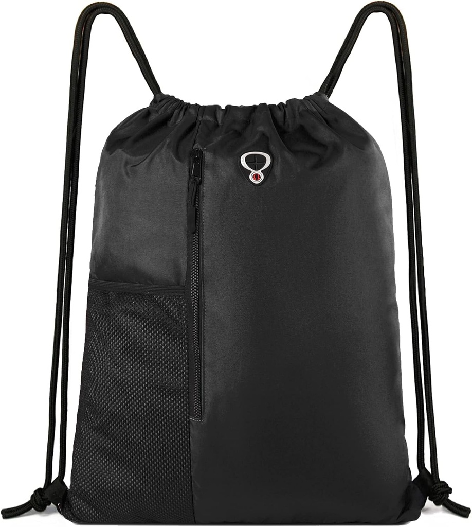 Bee Green Drawstring Bag for Men Women String Sports תרמיל עם מים בבקבוק Mesh Pockets ו 2 Zippered Pocket C אינץ' Sackpack Workout Bag 16" x 20