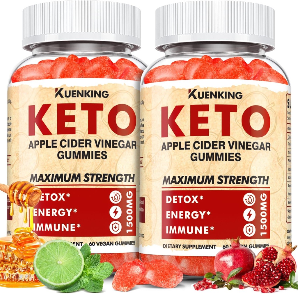 Keto ACV Gummies - Apple Cider Vinegar with Mother, Metabolism Support - עם ויטמין B6 & B12 - טבעוני, Non-GMO - תומך ב-Daily Wellness - 120 הרוזן