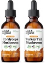 Wild & Organic Cordyceps Mushroom Tincture 2 floz & Turkey Tail Mushroom Tincture 2