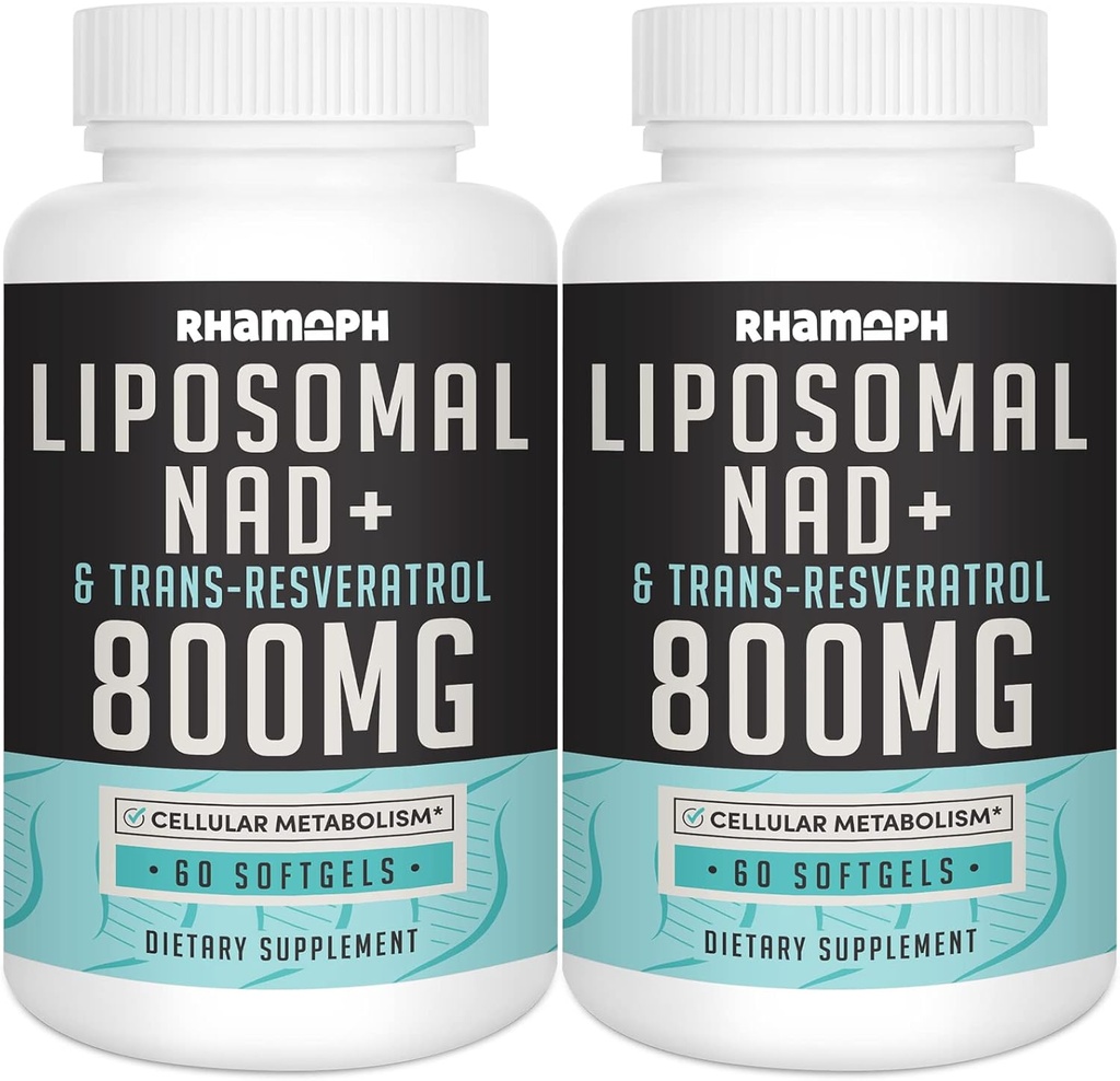 Liposomal NAD + 800 מ"ג עם Trans-Resveratrol 300 מ"ג, Max Absorption, Actual NAD+ 800 מ"ג עם Trans-Resveratrol 300 מ"ג, Max Absorption, Actual NAD+ הגדלת תוספת להזדקנות בריאה, אנרגיה סלולרית, תיקון דנ"א, Longevity - 120 Softgels
