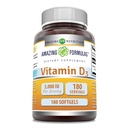 פורמולה מדהימה ויטמין D3 (Cholecalciferol) תוסף | 5000 IU לשרת | 180 Softgels | Non-GMO | Gluten-Free | Made in USA