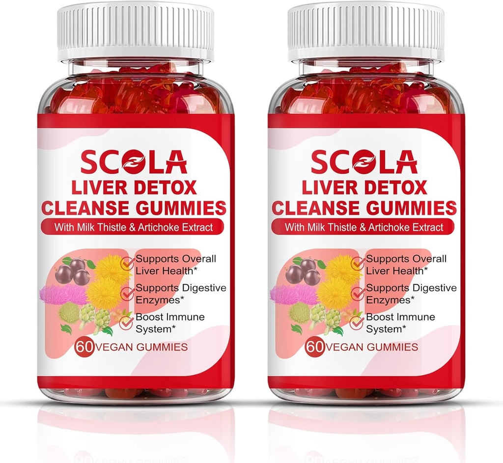 SCOLA Liver ניקוי של Detox & תיקון חניכיים, תמיכה ב- Liver כוללת תמצית חלב עם Silymarin, Dandelion, Chicory Root, Liver Healths, Count 120