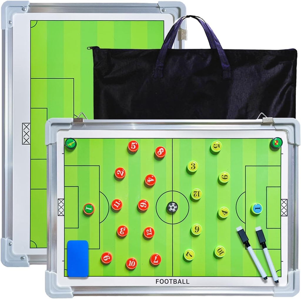 Pure Vie Magnetic Soccer Coaching Tactics Board, Portable Soccer Clipboard for Coaches Soccer מייבש Erase Whiteboard Strategy Tactical Blackboard Coach Board with Player Markers, Pen ו- Eraser
