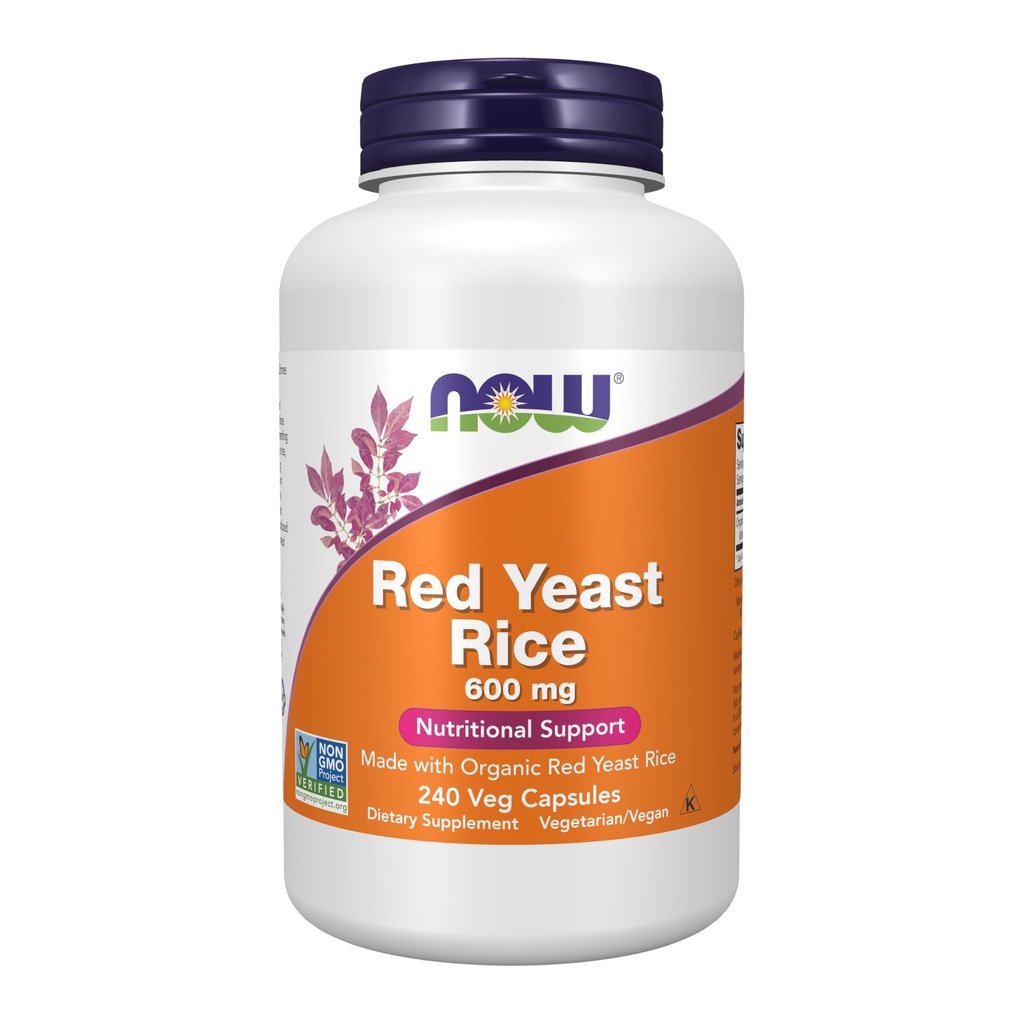 עכשיו תוספי מזון, Red Yeast Rice 600 מ"ג, עשויים עם אורגני Red Yeast Rice, 240 קפסולות Veg