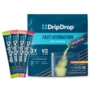 DripDrop hydrotion Packets - Sunburst Variety Pack - Single Serve Electrolytes אבקת לשתות Mix - לימון Lime, Strawberry, Peach, Black Cherry - Non-GMO, Gluten Free, טבעוני 32 מקלות