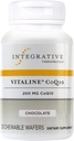 Integrative Therapeutics Vitaline CoQ10 200 מ"ג - תוספי תמיכה לבריאות המוח למבוגרים * - תמיכה בריאות הלב * - חינם חלב - שוקולד פלאמורed, 30 טבליות צ'כות (30 משרתים)