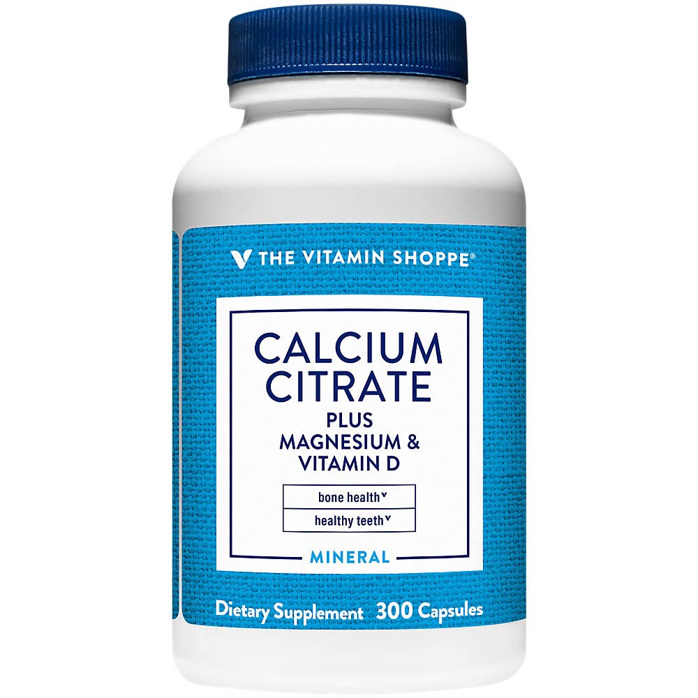 ויטמין Shoppe Calcium Citrate+ Magnesium & Vitamin D,Multi-Mineral העצם בריאות תוספת,Vitamin D Aids Absorption, Calcium 999 מ"ג, Magnesium 567 מ"ג, ויטמין D 612IU עבור מנה יומית (300 קפסולות)