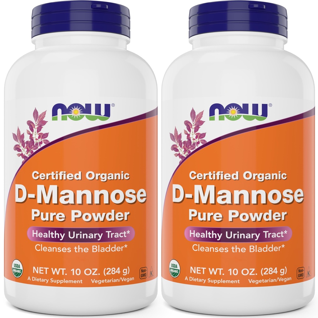 Now Foods Pure, אורגני D-Mannose 10 oz אבקה (Pack of 2) - Bladder ניקויse ו תוסף הבריאות Urinary Tract - Non-GMO - ידידותית טבעונית - 2000mg / 2 גרמים לשרת