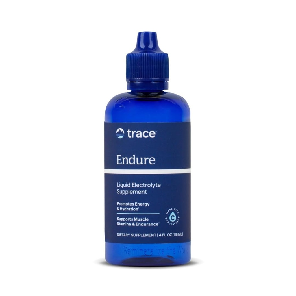 Trace מינרלים Endure - נוזל מינרלים Absorption תמיכה תוספי - תוספת אלקטרוליטה של סיוע hydrtion & אנרגיה בריאה - תמיכה ביצועים עם Magnesium & Chloride - 4 oz (48 משרתים)