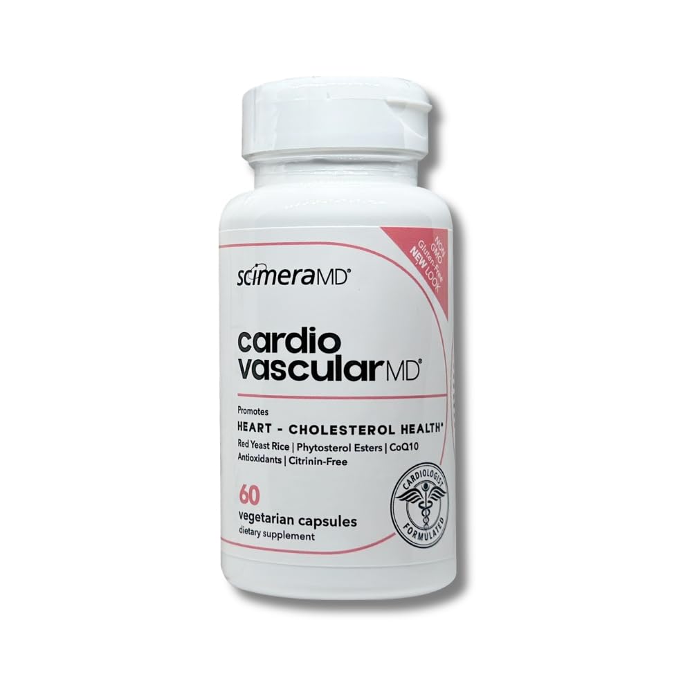 ScimeraMD® CardiovascularMD Red Yeast Rice תוספת עם Phytosterol Ester ו CoQ10 עבור בריאות הלב ותמיכה כולסטרול, 60 CT